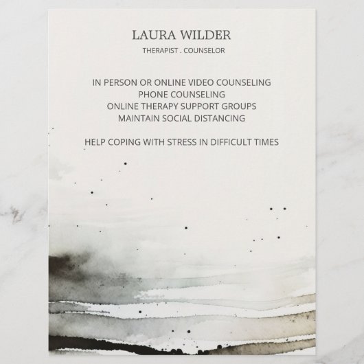 Abstract Watercolor Therapeutisch Counselor Flyer (Voorkant)