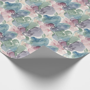 Abstract watercolorpatroon turkoois mauve roze cadeaupapier