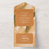 Abstract Watercolorpenseelstreek Bruiloft All In One Uitnodiging (Binnen)