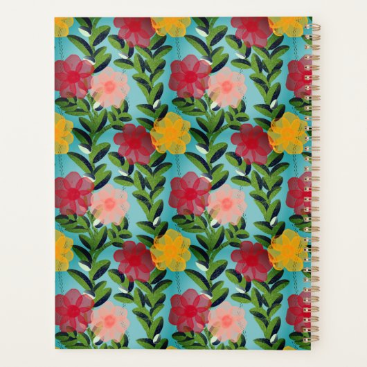 Abstract Watercolour Florals Notebook Blue (Dos)