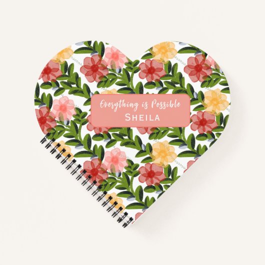 Abstract Watercolour Florals Notebook Clear Notitieboek (Voorkant)