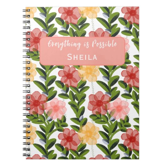 Abstract Watercolour Florals Notebook Notitieboek (Voorkant)