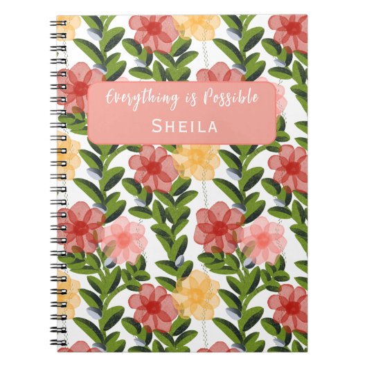 Abstract Watercolour Florals Notebook Notitieboek (Voorkant)