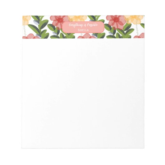 Abstract Watercolour Florals Notepad Notitieblok (Voorkant)