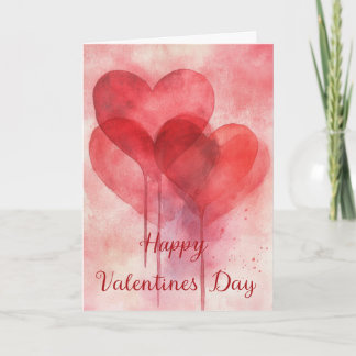 Abstract Watercolour Valentines Day Greeting Card Feestdagen Kaart