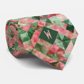 Abstract Watermeloen Waterverf Monogram Stropdas (Opgerold)