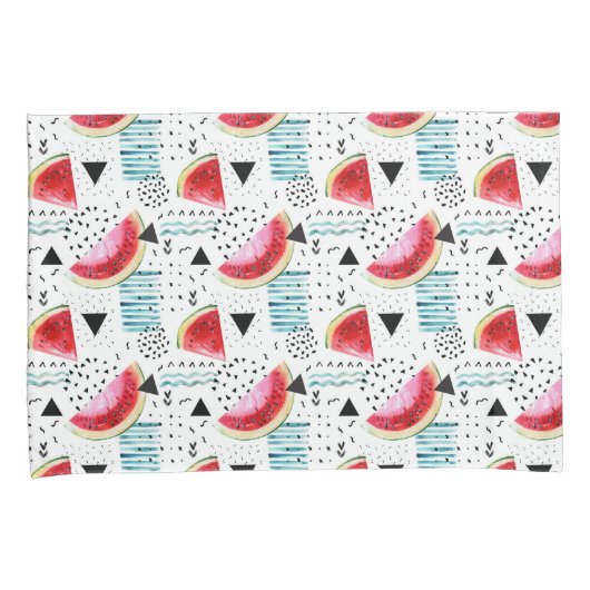 Abstract watermeloenpatroon kussensloop (Voorkant-Rechts)