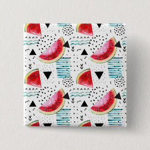 Abstract watermeloenpatroon vierkante button 5,1 cm