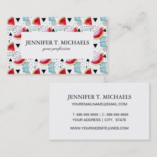 Abstract watermeloenpatroon visitekaartje (Voorkant / Achterkant)