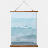 Abstract waterverf blauw zee hangend wandkleed (Voorkant)