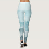 Abstract waterverf blauw zee leggings (Achterkant)