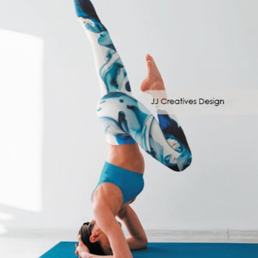 Abstract waterverf blauw zee leggings