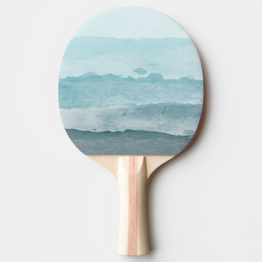Abstract waterverf blauw zee tafeltennisbatje (Voorkant)
