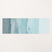 Abstract waterverf blauw zee yogamat (Voorkant (horizontaal))