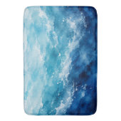 Abstract Waterverf Blauwe Oceaan Zee Badmat (Voorkant Verticaal)