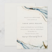 Abstract Waterverf Blue Gold Beach Vrijgezellenfee Kaart (Voorkant / Achterkant)