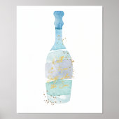 Abstract Waterverf Blue Ocean Message in a Bottle Folie Afdrukken (Voorkant)