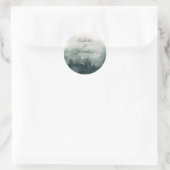 Abstract Waterverf boslandschap Ronde Sticker (Tas)