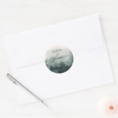 Abstract Waterverf boslandschap Ronde Sticker (Envelop)