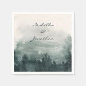 Abstract Waterverf boslandschap Servet (Voorkant)