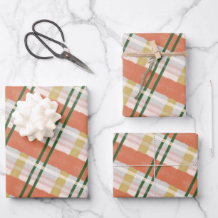 Abstract Waterverf Festive Oranje & Groen Patroon Inpakpapier Vel