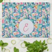 Abstract waterverf florale patroon theedoek (Gevouwen)