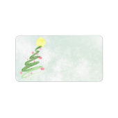 Abstract Waterverf kerstboom blanco adres Etiket (Voorkant)