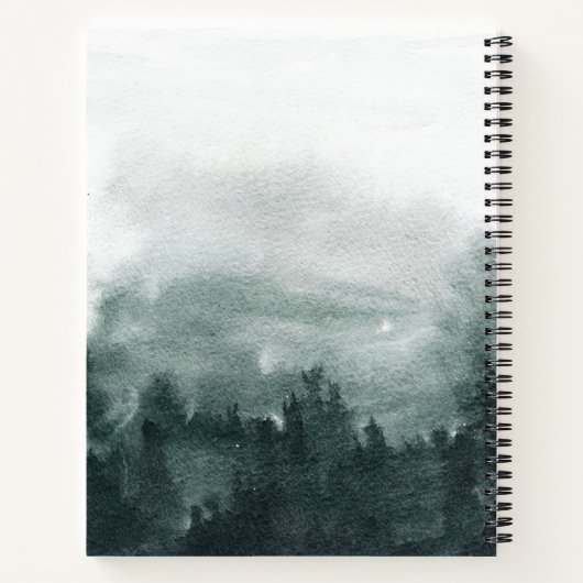 Abstract Waterverf landschap bos op maat Notitieboek (Achterkant)