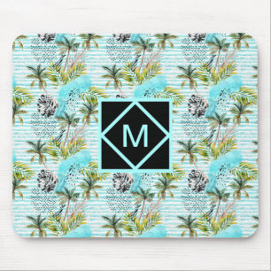 Abstract Waterverf palmstructuurpatroon Muismat