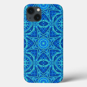Abstract Waterverf Patroon - Denim Blue iPhone 13 Hoesje