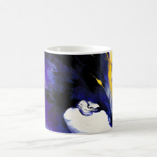 Abstract Waterverf Portret van Zwarte Paard Koffiemok