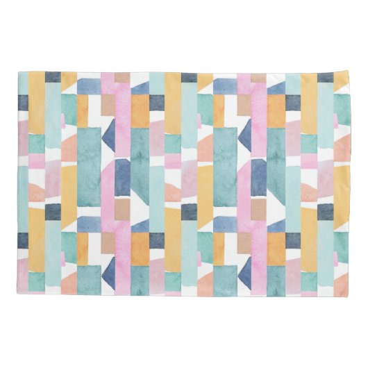 Abstract Waterverf vormpatroon Kussensloop (Achterkant-Links)