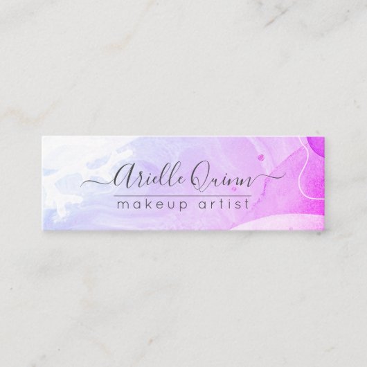 Abstract Waterverf Vormt textuurscript Mini Visitekaartje (Voorkant)