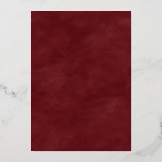 Abstract Waterverf Wijn Weddenschap Menu Real Gold Folie Uitnodiging (Achterkant)