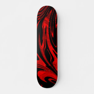 Abstract Wave Red Black Skateboard