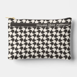 Abstract Waves Black and White with Text Etui
