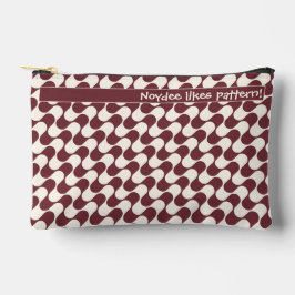 Abstract Waves Red and White with Text Etui