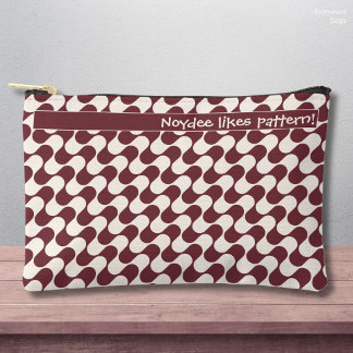 Abstract Waves Red and White with Text Etui