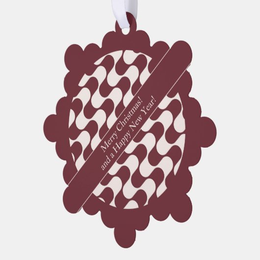 Abstract Waves Red and White with Text Ornament Kaart (Links)