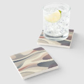 Abstract Waves Stone Coaster Stenen Onderzetter (Zijkant)
