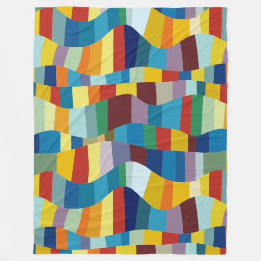 Abstract Wavy Colour Patchwork 291020 Fleece Deken (Voorkant)