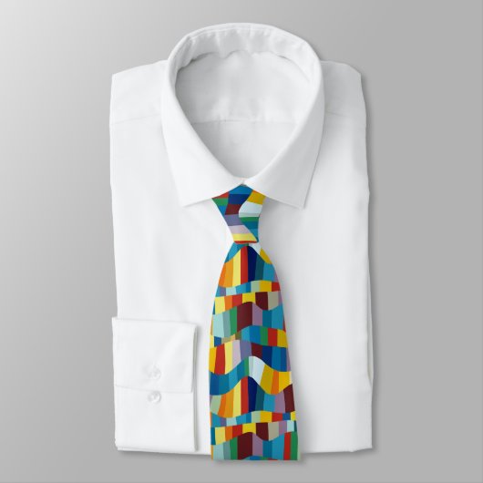 Abstract Wavy Colour Patchwork 291020 Stropdas (Gebonden)