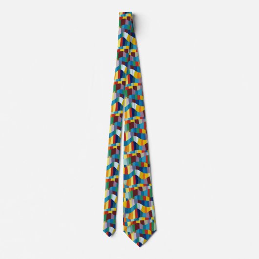 Abstract Wavy Colour Patchwork 291020 Stropdas (Achterkant)