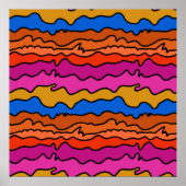 Abstract Wavy Lines Wall Art Poster (Voorkant)