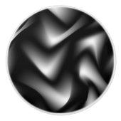 Abstract Weave in zwart-wit Keramische Knop (Voorkant)