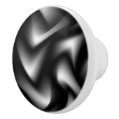 Abstract Weave in zwart-wit Keramische Knop (Rechts)