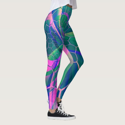 Abstract Web Kleurrijke Geometric Leggings (Rechts)