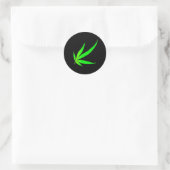 Abstract Weed Leaf Ronde Sticker (Tas)
