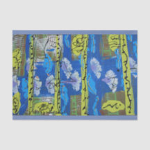 Abstract weefselpapier in groen en blauw