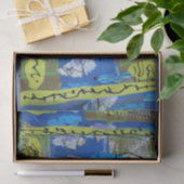 Abstract weefselpapier in groen en blauw tissuepapier (Geschenk)